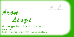 aron liszi business card